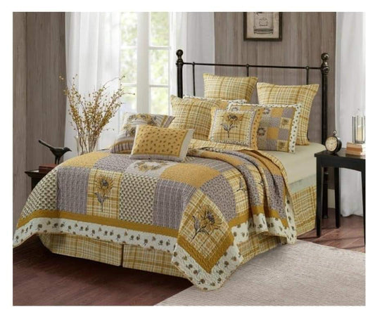 Beautiful Sunflower 3pc Bedding Quilt Set